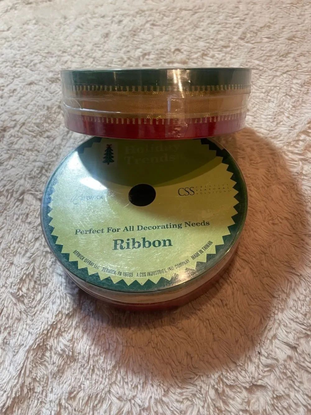 Holiday RibbonโSpool - Red, Gold, Green